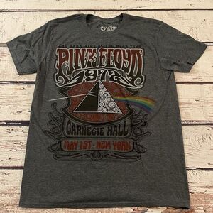 Pink Floyd Gray 1972 Dark Side Tour T-Shirt Carnegie Hall Liquid Blue Size Large
